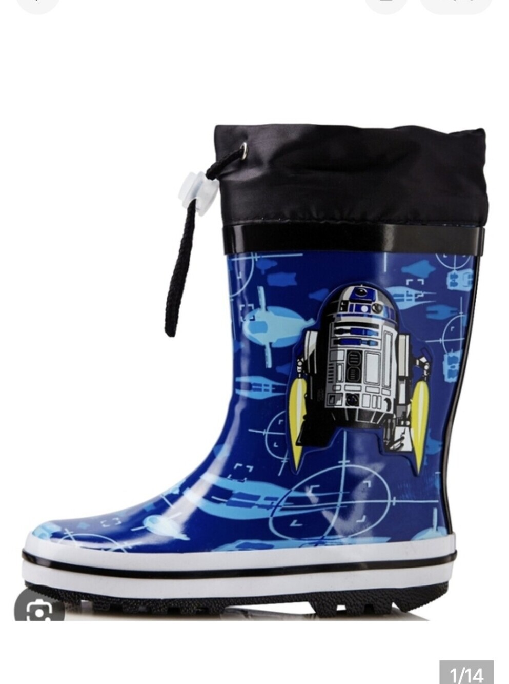 Star Wars Blue and Yellow Rain L Boots Eu Sz33 US 2-2.5